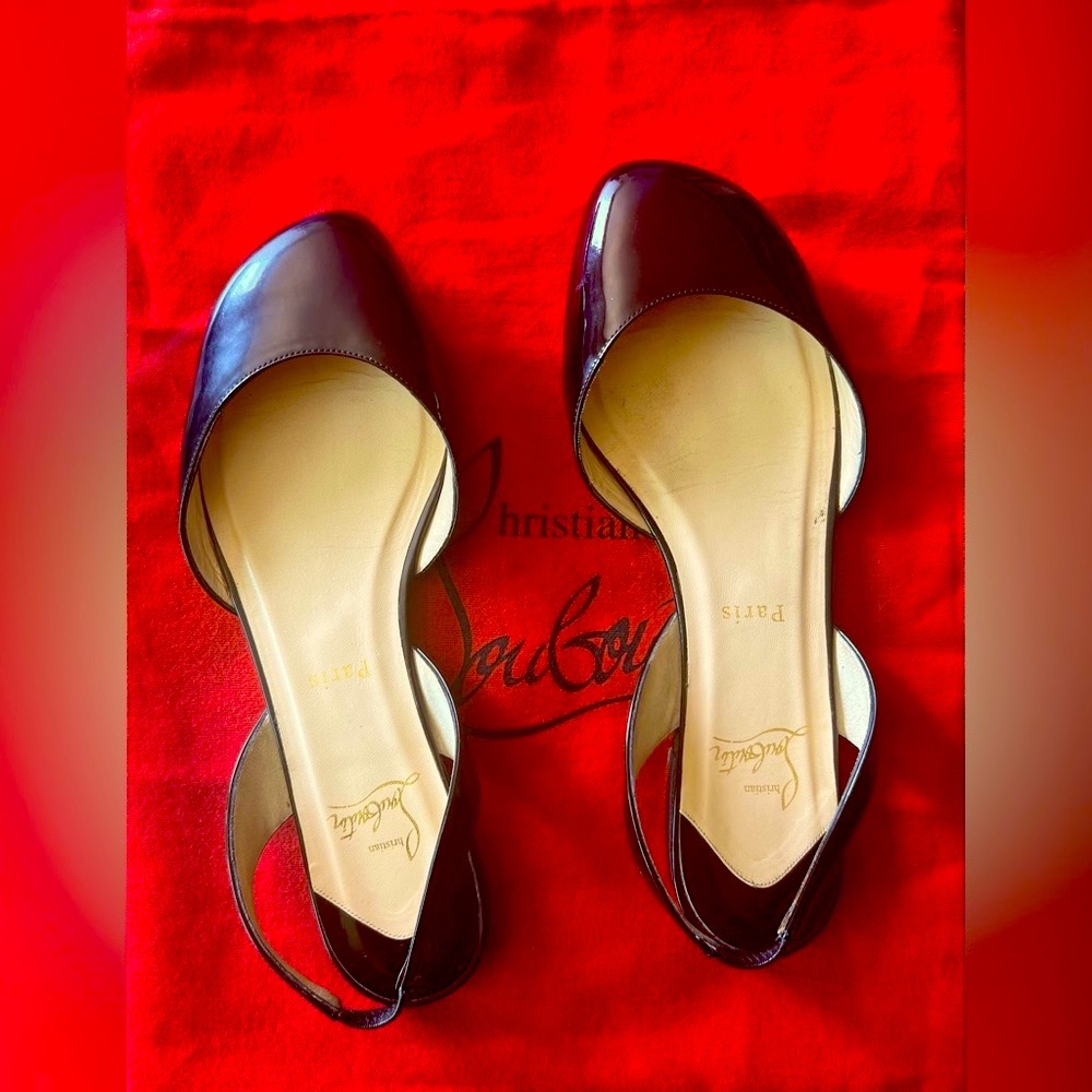 Louboutin black leather flats, size 40